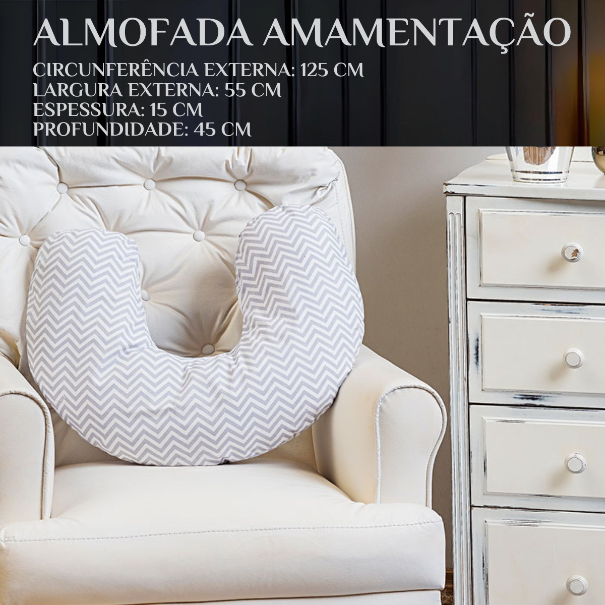 Almofada de Amamentação Safari Estampada 100% Algodão Conforto e Estilo:listrado - 4