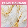 Papel de Parede Painel 3D Mármore Branco Amarelo 2,5M Revestimento Auto Colante Brilho Marmorizado - 2