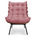 Ver mais imagens de Poltrona Sala Estar Decorativa Costela de Adão com Puff Luxo:poltrona Costela Veludo Rose
