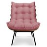 Poltrona Sala Estar Decorativa Costela de Adão com Puff Luxo:poltrona Costela Veludo Rose - 8