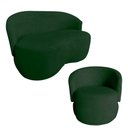 Ver imagem 1 de Kit Namoradeira + Poltrona Decorativa Beatriz Orgânica Veludo Verde