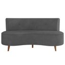 Ver mais imagens de Sofá 2 Lugares para Sala Living 135cm Pés Palito Korah K04 Veludo Cinza Escuro - Mpozenato