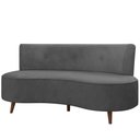 Ver imagem 1 de Sofá 2 Lugares para Sala Living 135cm Pés Palito Korah K04 Veludo Cinza Escuro - Mpozenato