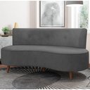 Ver imagem 2 de Sofá 2 Lugares para Sala Living 135cm Pés Palito Korah K04 Veludo Cinza Escuro - Mpozenato