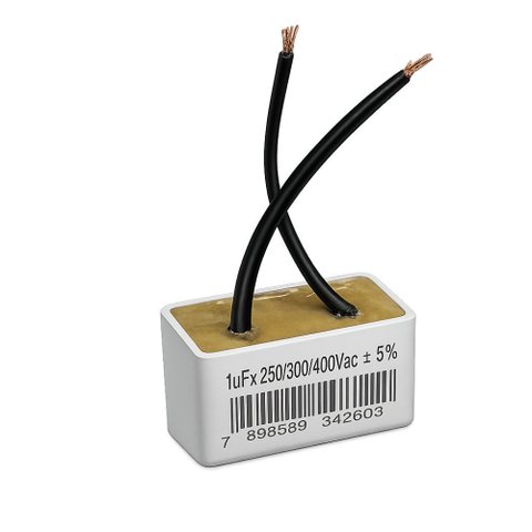 Capacitor 2 Fios Metalizado 1uf X 250/300/400v Quadrado Trio
