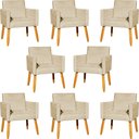 Ver imagem 1 de Kit 8 Poltronas Nina para Recepção Suede Cores Pé Palito 30cm Castanho - Suede