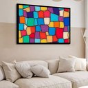 Ver imagem 2 de Quadro Decorativo Mosaico Colorido Abstrato - 50x70cm:moldura Preta