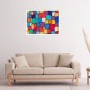 Ver imagem 1 de Quadro Decorativo Mosaico Colorido Abstrato - 50x70cm:moldura Preta