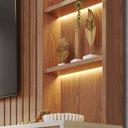 Ver imagem 5 de Estante Painel Ripado para Tv 82 Pol Led 240cm Jolie C04 Freijó Off White Matte - Lyam Decor