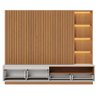 Estante Painel Ripado para Tv 82 Pol Led 240cm Jolie C04 Freijó Off White Matte - Lyam Decor - 7