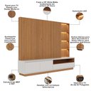 Ver imagem 3 de Estante Painel Ripado para TV 82 pol LED 240cm Jolie C04 Freijó Off White Matte - Lyam Decor