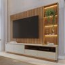 Estante Painel Ripado para Tv 82 Pol Led 240cm Jolie C04 Freijó Off White Matte - Lyam Decor - 1