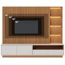 Ver imagem 6 de Estante Painel Ripado para TV 82 pol LED 240cm Jolie C04 Freijó Off White Matte - Lyam Decor