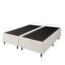 Ver imagem 2 de Cama Box Bau Branca Corino King 1,93cm Premium Blindada Super Reforçada
