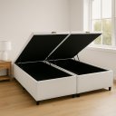 Ver imagem 4 de Cama Box Bau Branca Corino King 1,93cm Premium Blindada Super Reforçada