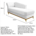 Ver imagem 4 de Kit Diva Recamier Vanessa 140cm Lado Direito e 02 Poltronas Laura Suede - Doce Sonho Móveis RECAMIER
