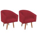 Ver imagem 1 de Kit 02 Poltronas Decorativas Sala de Estar Recepção Luiza Pés Palito Suede - Doce Sonho Móveis KIT 2