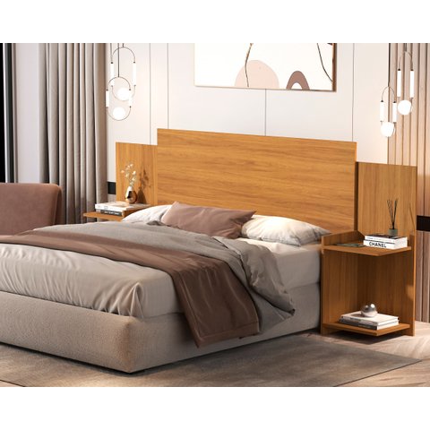 Cabeçeira Casal Box Áustria 100% Mdf Multimídias P/ 138/158 Cm -basoto:nature