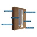 Ver imagem 2 de Quarto Completo Casal Guarda Roupa 4 Ptas Buriti + Cômoda Master Jatobá S. Andirá