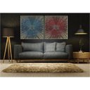 Ver imagem 2 de kit com 2 Quadros Decorativos Abstratos com Moldura e Vidro para Sala Quarto Escritórios e Clínicas