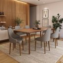 Ver imagem 1 de Mesa de Jantar Retangular para 6 Lugares Harmony 184 cm