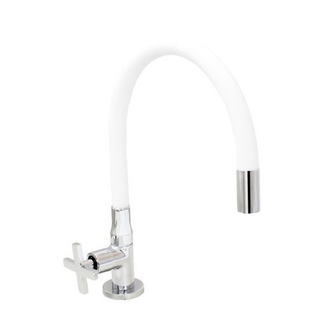 Torneira Cozinha de Mesa Flexível Branca C29 Arejador Fixo