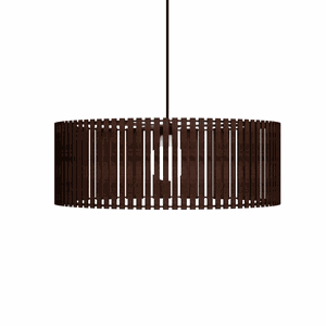 Luminária Pendente Vênus Modelo Ripado -:Marrom