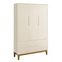 Ver imagem 1 de Guarda Roupa Infantil 3 Portas Classic Areia Fosco com Pés Amadeirado Reller Móveis Areia Fosco