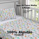 Ver imagem 2 de Jogo de Cama Tecebem Malha Berço Estampado Humor 3 Peças Branco
