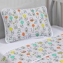 Ver imagem 3 de Jogo de Cama Tecebem Malha Berço Estampado Humor 3 Peças Branco
