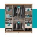 Ver imagem 4 de Guarda Roupa Casal 2 Portas 4 Gavetas Madrid Carraro Freijó C/ Avelã