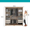 Ver imagem 3 de Guarda Roupa Casal 2 Portas 4 Gavetas Madrid Carraro Freijó C/ Avelã
