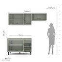 Ver imagem 6 de Cozinha Koya 3 Peças 200x214cm Armários Aéreos Balcão 2 Portas 3 Gavetas Verde 250027