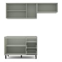 Ver imagem 5 de Cozinha Koya 3 Peças 200x214cm Armários Aéreos Balcão 2 Portas 3 Gavetas Verde 250027