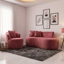 Ver imagem 1 de Kit Sofá e Poltrona Feijão Curvo 2 Lugares Forma Orgânica Suede