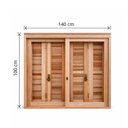 Ver imagem 3 de Janela de Madeira com Veneziana Pantográfica Eucalipto 140x100cm Premium