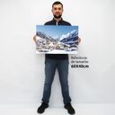 Ver imagem 2 de Quadro Decorativo Montanhas e a Neve em tela Canvas TACOLADO PAPEL DE PAREDE Moldura Flutuante 4,5cm