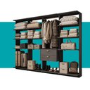 Ver imagem 5 de Guarda-Roupas Closet Modulado Alasca 240cm 4 Peças com 2 Gavetas e Cabideiros Preto Touch Carraro