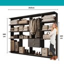 Ver imagem 7 de Guarda-Roupas Closet Modulado Alasca 240cm 4 Peças com 2 Gavetas e Cabideiros Preto Touch Carraro