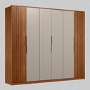 Ver imagem 6 de Guarda Roupa Casal 6 Portas com Ripado e 6 Gavetas Equador - Nogueira-nude Prime Tx Nogueira-nude