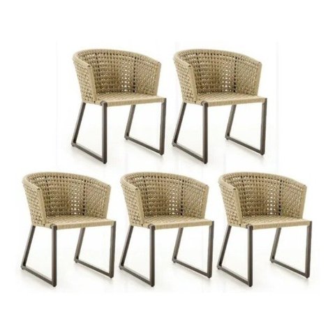 KIT Com 5 Poltronas Gaya Corda Náutica - Original Moveis