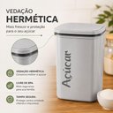 Ver imagem 3 de Pote Acucar Quadrado Porta Mantimentos Hermetico Grande 2 Litros Organizador Vasilha Cozinha