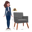 Ver imagem 4 de Kit 2 Poltrona Decorativa Miami Cinza para Sala de Estar Recepção