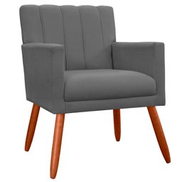 Kit 2 Poltrona Decorativa Miami Cinza para Sala de Estar Recepção - 2