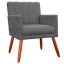 Ver imagem 2 de Kit 2 Poltrona Decorativa Miami Cinza para Sala de Estar Recepção