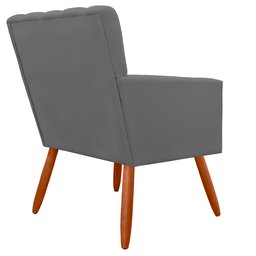 Kit 2 Poltrona Decorativa Miami Cinza para Sala de Estar Recepção - 3