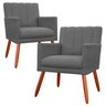 Kit 2 Poltrona Decorativa Miami Cinza para Sala de Estar Recepção - 1