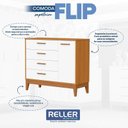 Ver imagem 7 de Guarda Roupa Infantil Flip 4 Portas com Cômoda Sapateira Infantil Flip Branco Acetinado Savana - Rel