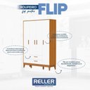Ver imagem 3 de Guarda Roupa Infantil Flip 4 Portas com Cômoda Sapateira Infantil Flip Branco Acetinado Savana - Rel