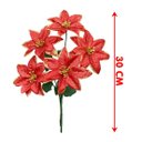 Ver imagem 4 de Buquê 5 Galhos Vermelho Metalizados Natalino 30cm Kit 24pçs